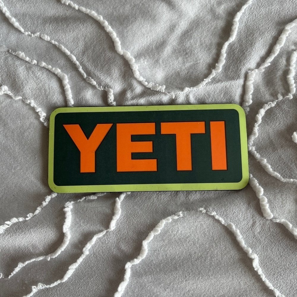 NEW Yeti Magnet - Forest Green w/ King Crab Orange & Chartreuse